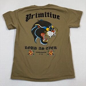 Primitive Streets‎ Shirt Men M Green Puma Graphic Tee Y2K Grunge Roses